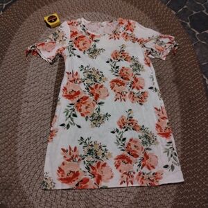 Chloe + Rene Linen Blend Floral Print Dress NWT